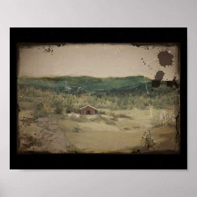 Landschaft (Landkarte) Poster (Vorne)