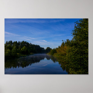 Landschaft Landschaft Landschaft Lake Sky Fog Cana Poster