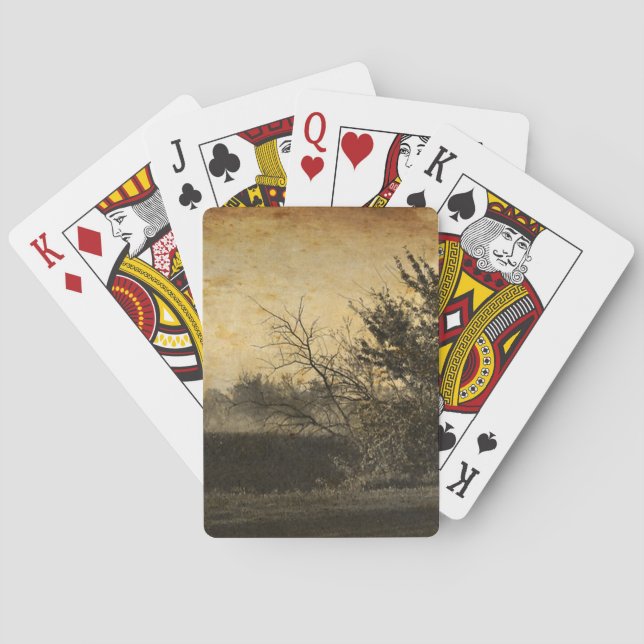 Landschaft Landschaft Rustikale Winterbäume Spielkarten (Rückseite)