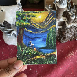 Landschaft Lebhafte Farben Sonnenuntergang Reading Poster