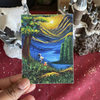 Landschaft Lebhafte Farben Sonnenuntergang Reading Poster