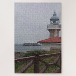 Landschaft Ligthhouse in Suances Kantabrien Spanie Puzzle