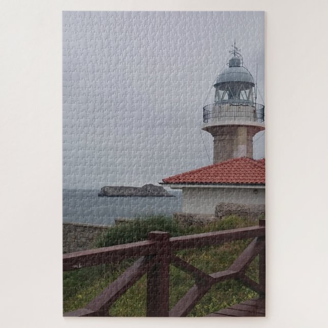 Landschaft Ligthhouse in Suances Kantabrien Spanie Puzzle (Vertikal)