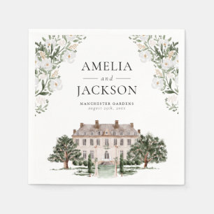 Landschaft Manor Hochzeit Einladung Serviette