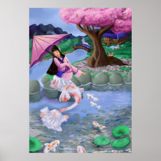Landschaft Mermaid Koi Poster