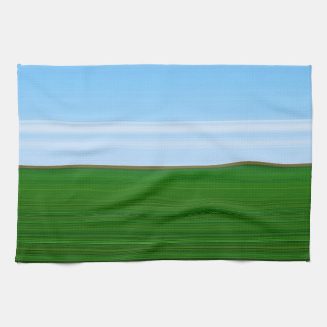 Landschaft - Minimalistischer Stil Geschirrtuch (Horizontal)
