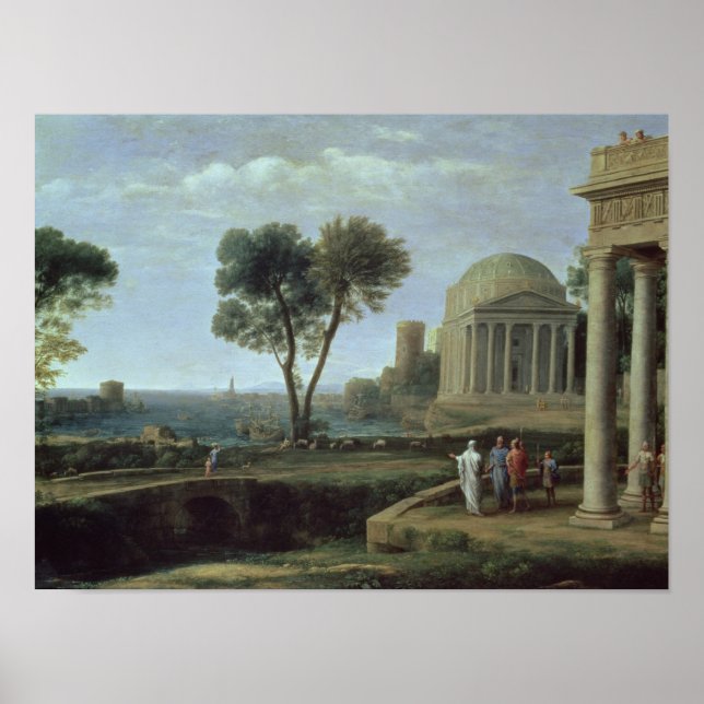 Landschaft mit Aeneas in Delos, 1672 Poster (Vorne)