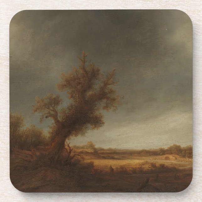 Landschaft mit alter Eiche, Adriaen van Ostade, Ca Getränkeuntersetzer (Vorderseite)