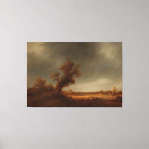 Landschaft mit alter Eiche, Adriaen van Ostade, Leinwanddruck