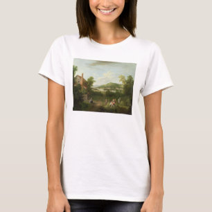 Landschaft mit Bauern, c.1730-40 (Öl auf Leinwand) T-Shirt