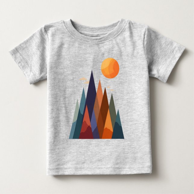 Landschaft mit Bergen und Sonne Baby T-shirt (Vorderseite)