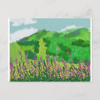 Landschaft mit Blume Kunst Postkarte