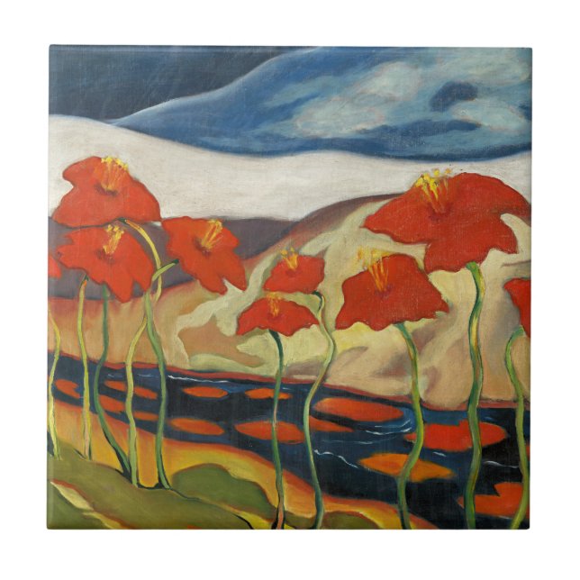 Landschaft mit Blume (Nirvana) von Zolo Palugyay Fliese (Vorderseite)