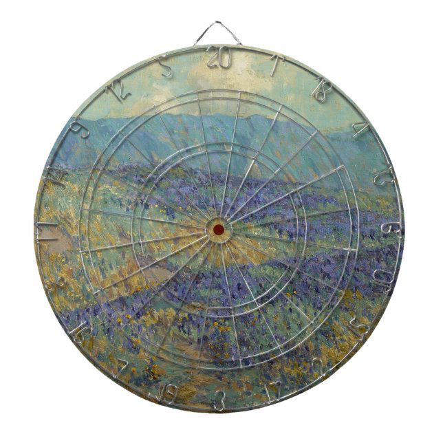 Landschaft mit Blumen (von Granville Redmond) Dartscheibe (vorne)
