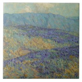 Landschaft mit Blumen (von Granville Redmond) Fliese