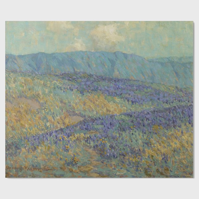 Landschaft mit Blumen (von Granville Redmond) Geschenkpapier (Flach)