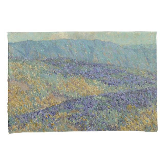 Landschaft mit Blumen (von Granville Redmond) Kissenbezug (Vorderseite-Rechts)