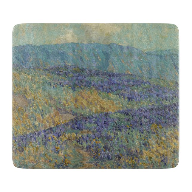 Landschaft mit Blumen (von Granville Redmond) Schneidebrett (Vorderseite)