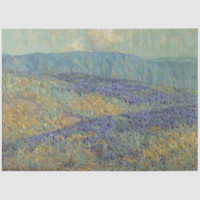 Landschaft mit Blumen (von Granville Redmond) Seidenpapier (Vorderseite)