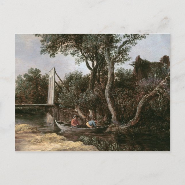 Landschaft mit Brücke, c.1628 Postkarte (Vorderseite)