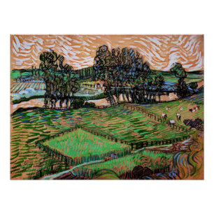 Landschaft mit Brücke über die Oise Poster