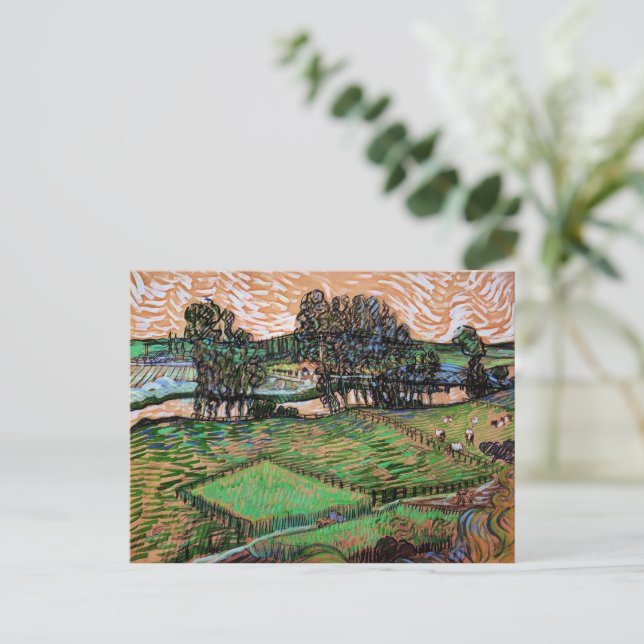 Landschaft mit Brücke über die Oise Postkarte (Stehend Vorderseite)