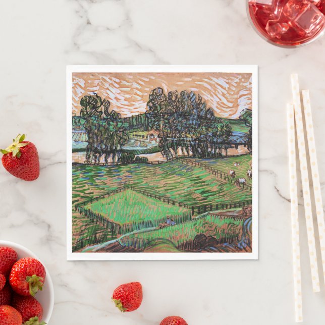 Landschaft mit Brücke über die Oise Serviette (Beispiel)