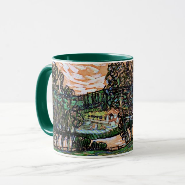 Landschaft mit Brücke über die Oise Tasse (Vorderseite Links)