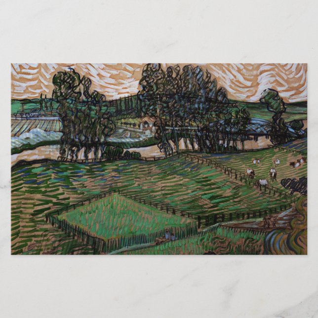 Landschaft mit Brücke über die Oise (van Gogh) Briefpapier (Vorderseite)