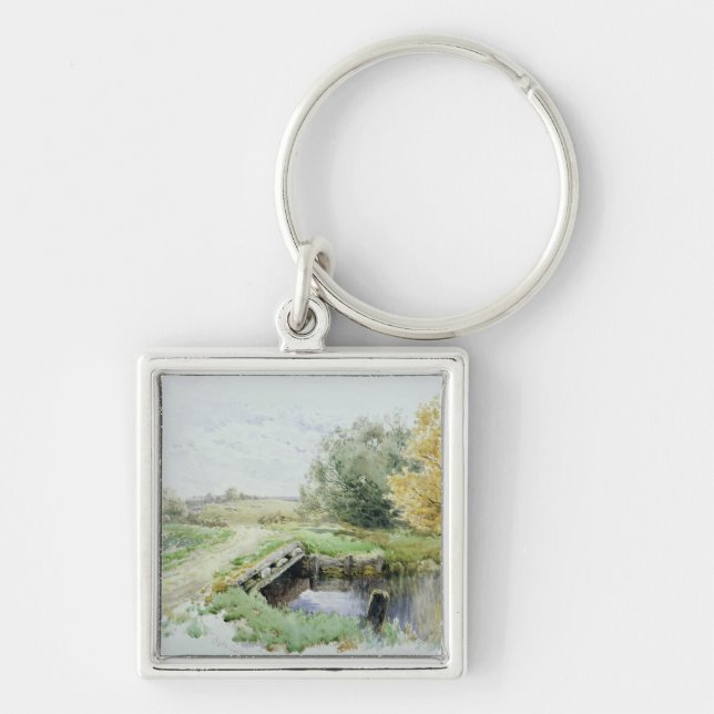 Landschaft mit Brücke über einem Strom Schlüsselanhänger (Vorne)