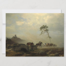 Landschaft mit Burgruinen und Reiten Karte