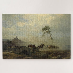 Landschaft mit Burgruinen und Reiten Puzzle