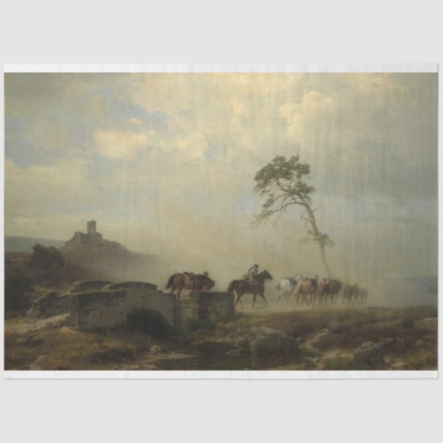 Landschaft mit Burgruinen und Reiten Seidenpapier (Vorderseite)