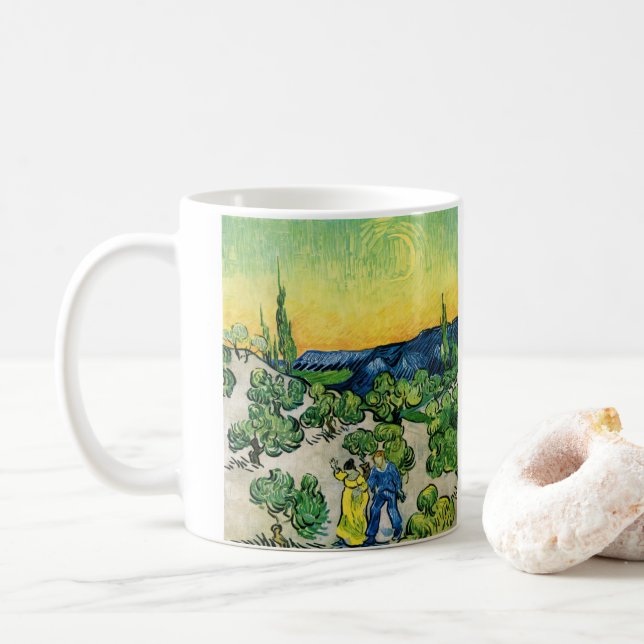 Landschaft mit Couple Walking von Vincent van Gogh Kaffeetasse (Mit Donut)