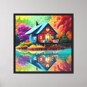 Landschaft mit dem Atumn-36685 Leinwanddruck