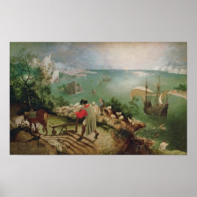 Landschaft mit dem Fall von Icarus, c.1555 Poster (Vorne)