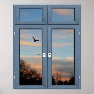 Landschaft mit dem Flying Bird-Bild - Illusion Poster