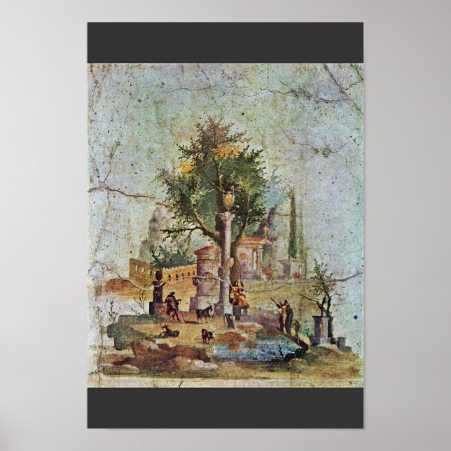 Landschaft mit dem Heiligen Baum des Pompejanische Poster (Vorne)