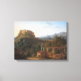 Landschaft mit dem Schloss von Massa di Carrara Leinwanddruck