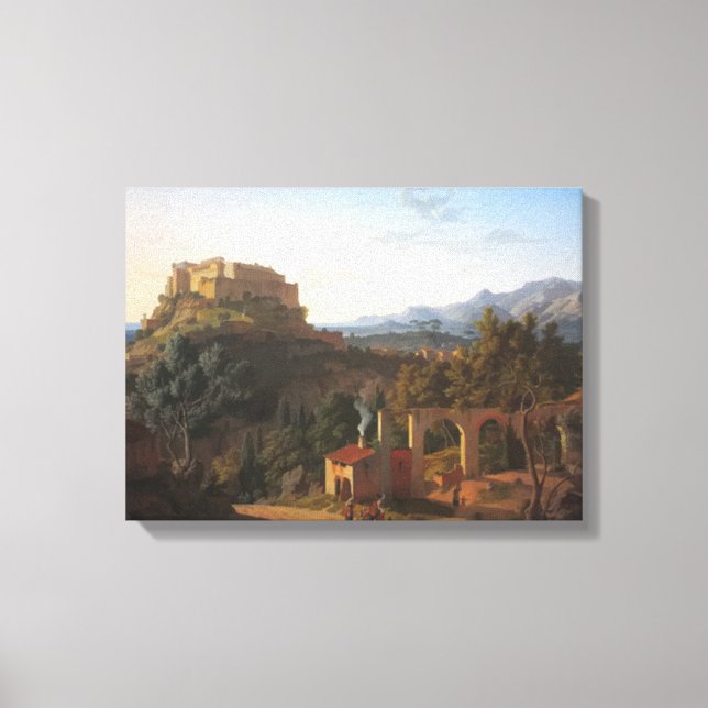 Landschaft mit dem Schloss von Massa di Carrara Leinwanddruck (Vorderseite)