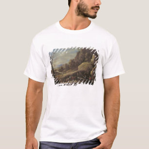 Landschaft mit den Bauern, die ihre Tiere neigen T-Shirt