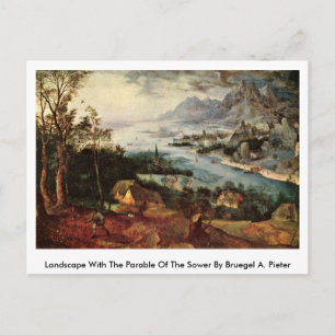 Landschaft mit der Parabel der Dusche von Bruegel Postkarte