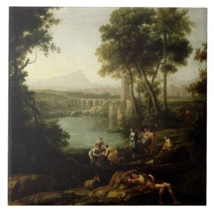 Landschaft mit der Suche nach Mose Fliese