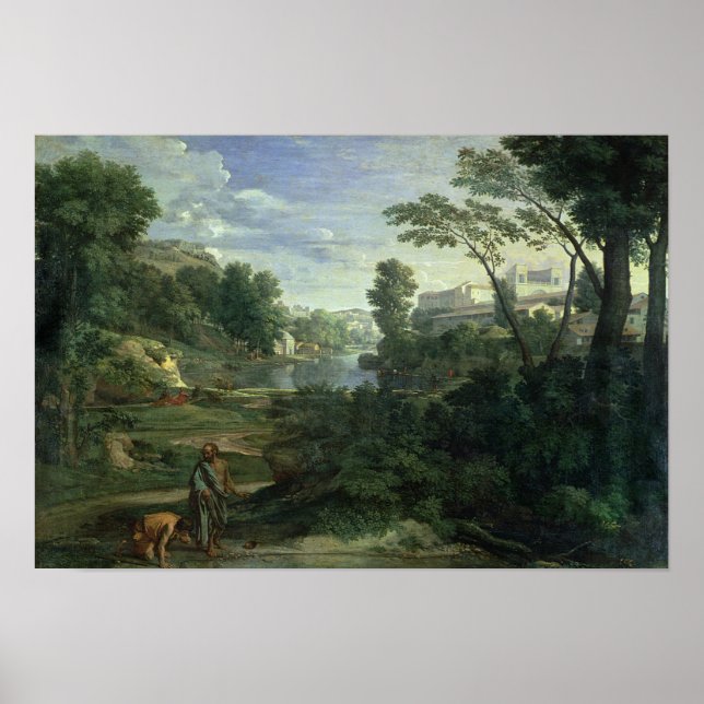 Landschaft mit Diogenes, 1648 Poster (Vorne)