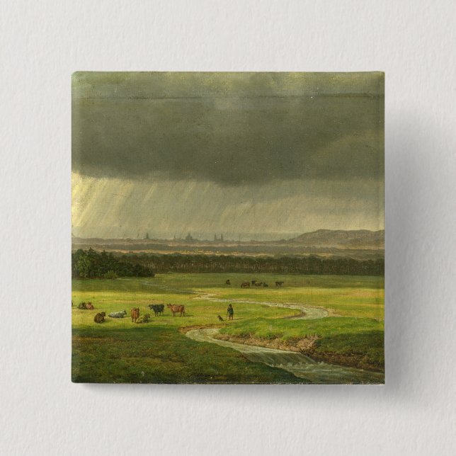 Landschaft mit Dresden im Abstand, 1830 Button (Vorderseite)