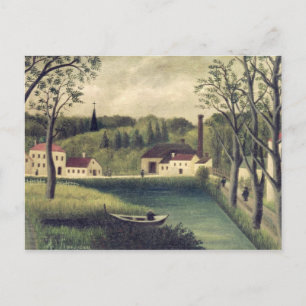 Landschaft mit einem Fischer nach 1886 Postkarte