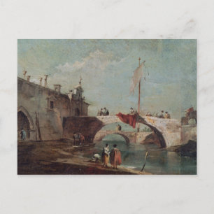 Landschaft mit einem Kanal Postkarte