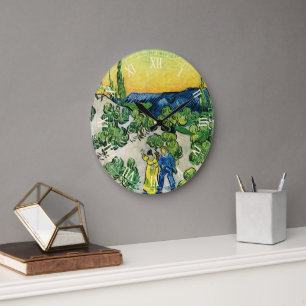 Landschaft mit einem spazierenden Paar von Vincent Große Wanduhr