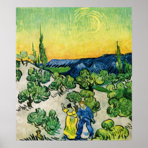 Landschaft mit einem spazierenden Paar von Vincent Poster