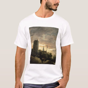 Landschaft mit einem Turm (Öl auf Leinwand) T-Shirt